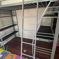 Twin Size Bed Bunk Bed w/ Desk Below