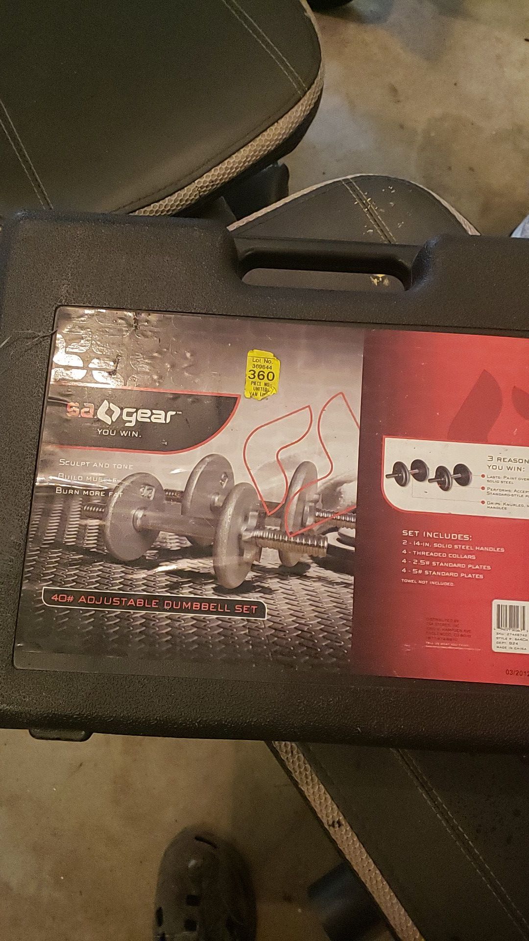 Weight set with case