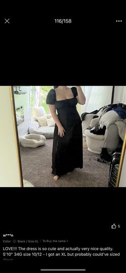 Puff Sleeve Tie Front Off Shoulder Slit Thigh Dress black size 1XL