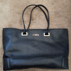 JOE'S JEANS 'CITY' Women's Lg Bag Tote Overnight Black, Faux Leather