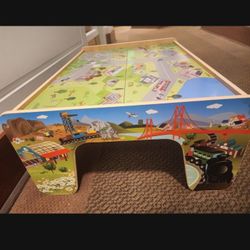 Wooden Train Table Set For Kids