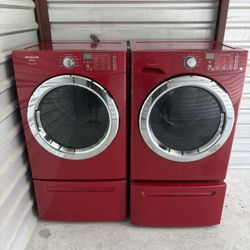 Red Frigidaire Affinity Electric Washer And Dryer Set