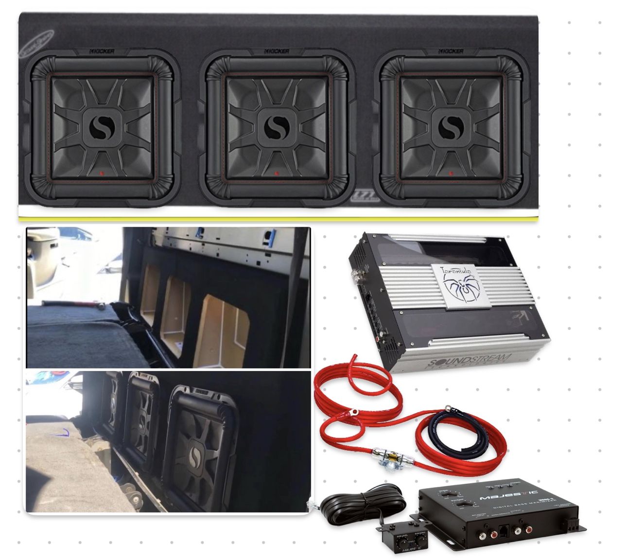 New Powerful Bass Package trucks Installed 3 Kicker L7t 12” for Sale in