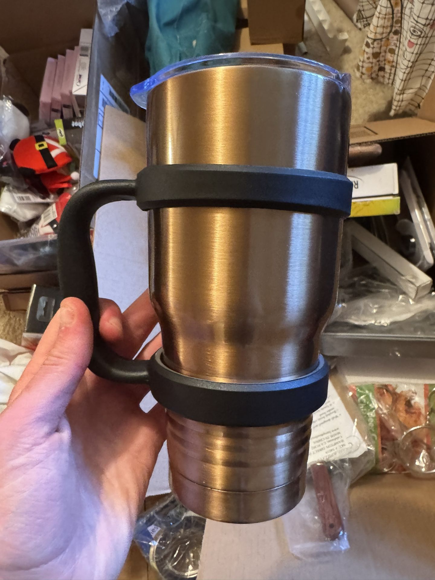 metal cup with holder