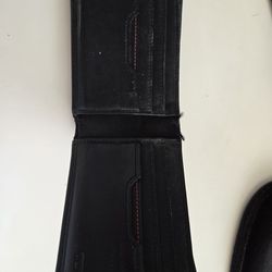 Tumi Leather Wallet Bifold Black Mens Bi-Fold