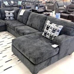 🚛🚛 SAME DAY DELIVERY 🚛🚛Smoke U Shaped Sectional Couch By Ashley 