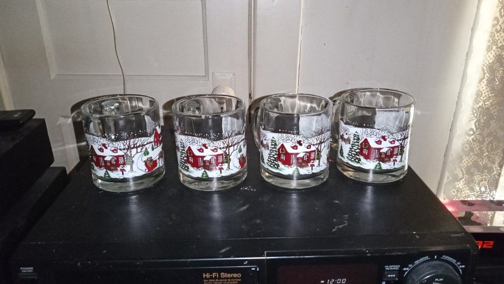 Glass Christmas Mugs