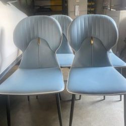 Set Of 4 Vinyl Chairs
