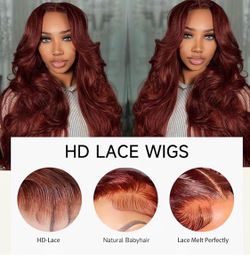 Copper Brown 100% human hair wig