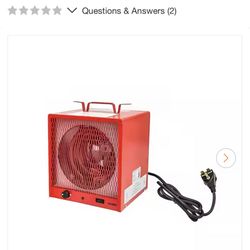 12 in. 4800W Fan-Forced Industrial Space Heater, up to 600 sq. ft. with Fan Function, 6 ft. Cord, Integrated Thermostat