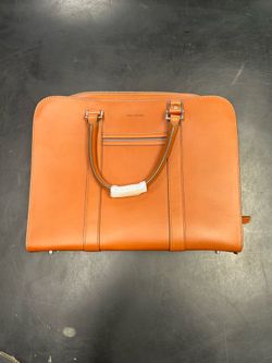 Carl Friedrik Palissy Single Zip Briefcase – Cognac Smooth Leather