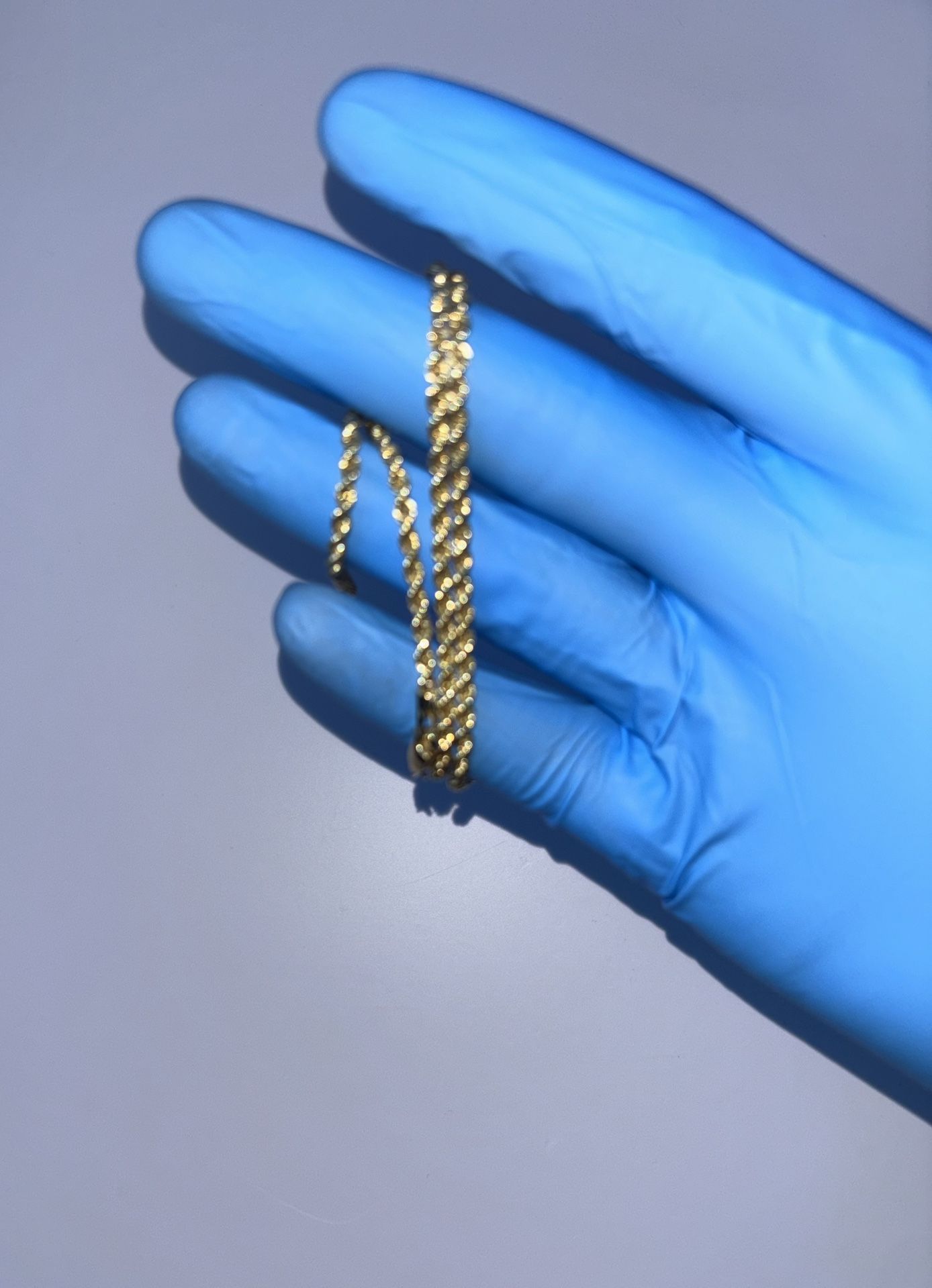 14k Diamond cut rope chain