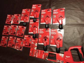 Milwaukee Accessories Pipe Cutters NEW ..(4) 1” (4) 3/4” M18 M12