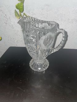 Vintage Crystal Floral Pitcher