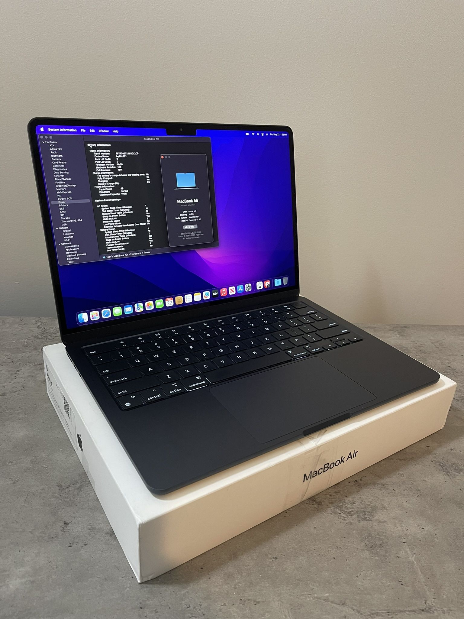 MacBook Air 2024 M3 / 16GB RAM / 256GB SSD