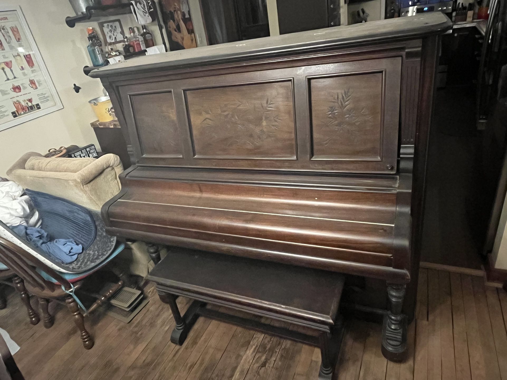 Antique Vose & Sons Cabinet Grand Upright Piano – Original Parts