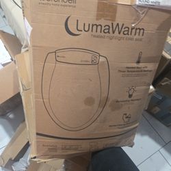 Brondell L60-EW LumaWarm Heated Nightlight Elongated Toilet Seat, White