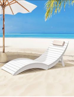 Folding Pool Lounge Chairs, Pre-Assembled HDPS Anti-Floating, Headrest, White