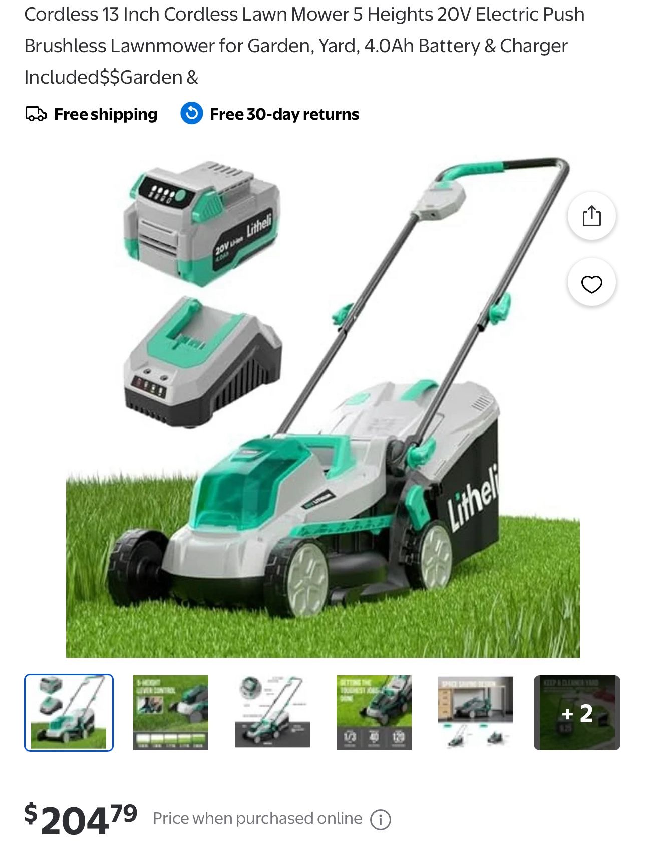 New In Box Lawn Mower With Charger And Battery