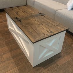 Custom coffee table farmhouse Wood  Modern Rustic Center Oval Set End Table Side Table  Storage Monastery Set Chest  Restoration hardware Carpenter