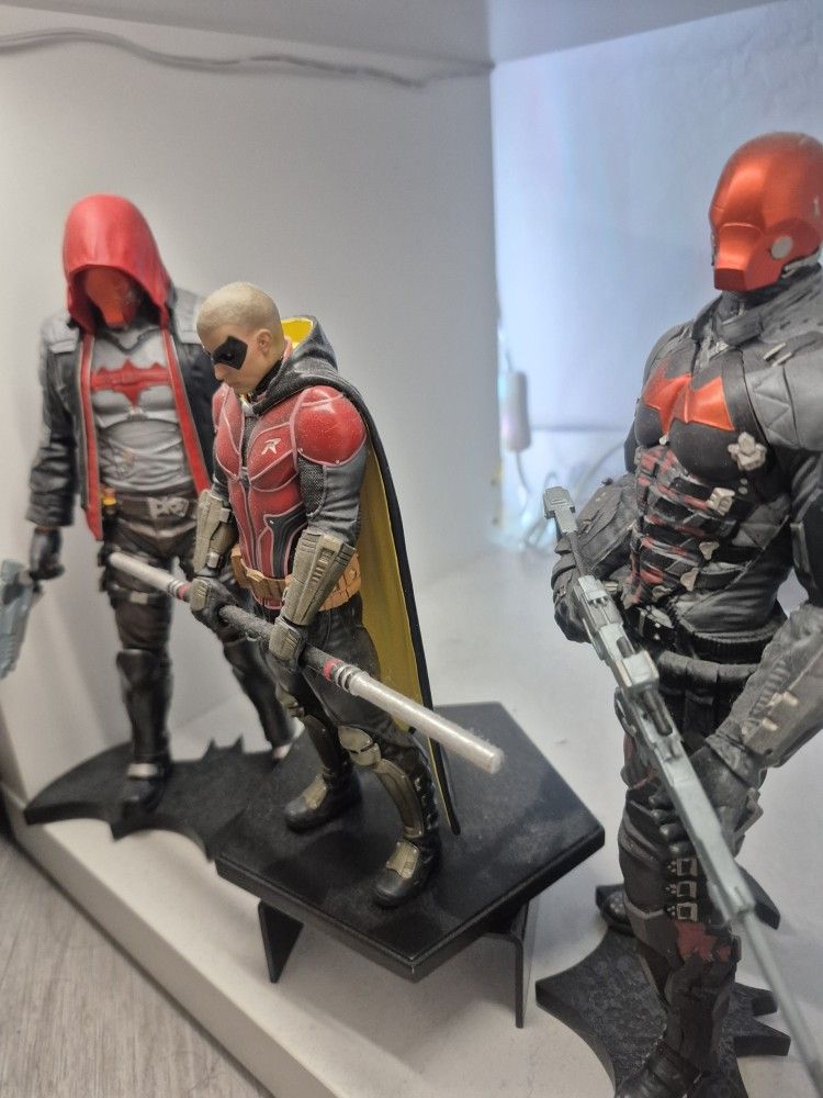 Three Arkham Knight Statues