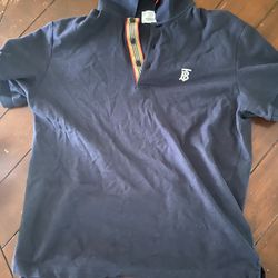 BURBERRY Icon Stripe Placket Piqué Polo Shirt