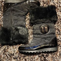 Black Coach Boots W/Fur Sz.7