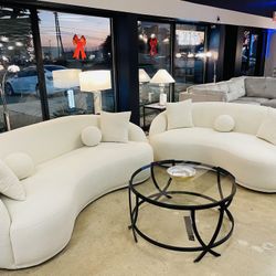 Bonita Curved Living Room Set, Sofa, Loveseat, Couch