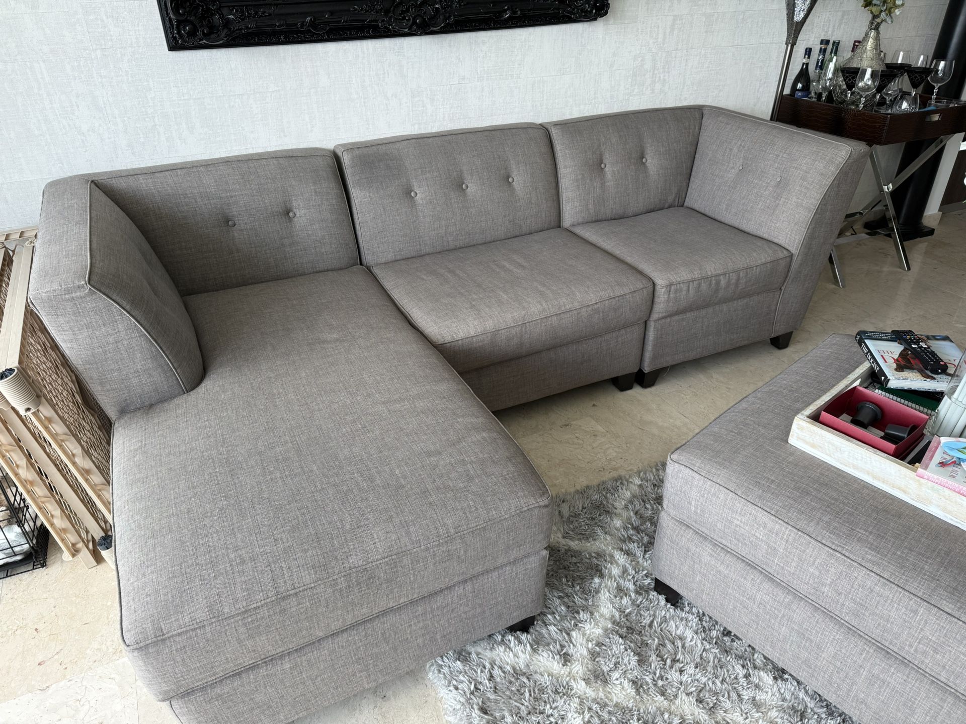 Sofa & Ottoman (Good Condition)