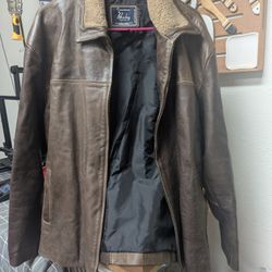Creaciones Baby 100% genuine brown leather bomber jacket women's size large