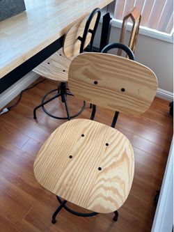 2x IKEA KULLABERG Pine Swivel Office Chair
