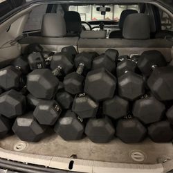 Hex Rubber Dumbbells .50c a lb
