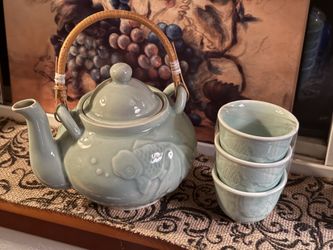 1960s Chinese goldenfish teapot set