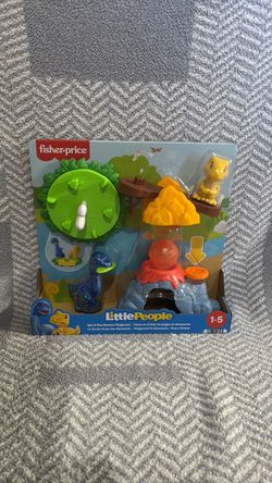 Fisher-Price Little People Spin & Play Dinosaur Playground Toddler Playset, 6 Pieces