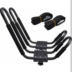 NEW! TMS Kayak Roof RACKS for 1 Kayak - Dual Universal Fit Carriers Include Set of Straps