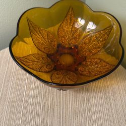 Amber Glass Bowl