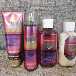 Brand New Bath & Body Works 4 Piece Malibu Heat Set 