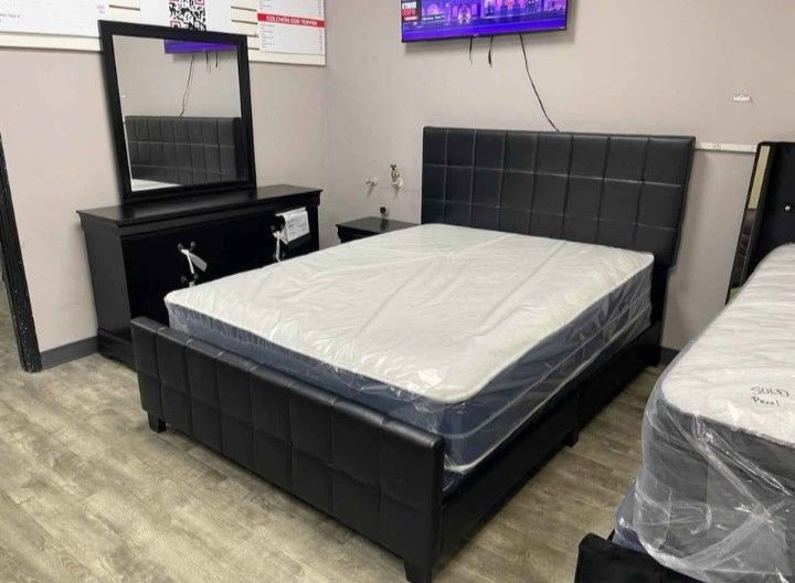 BRAND NEW KING SIZE BED WITH MATTRESS & BOX SPRING $575!! QUEEN SIZE $525!!