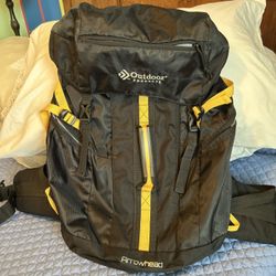 Outdoor Products, Arrowhead Internal Frame Hiking Backpack Black /yellow Trekking Pack