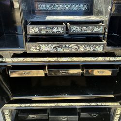 Vintage  Korean Black lacquer furniture