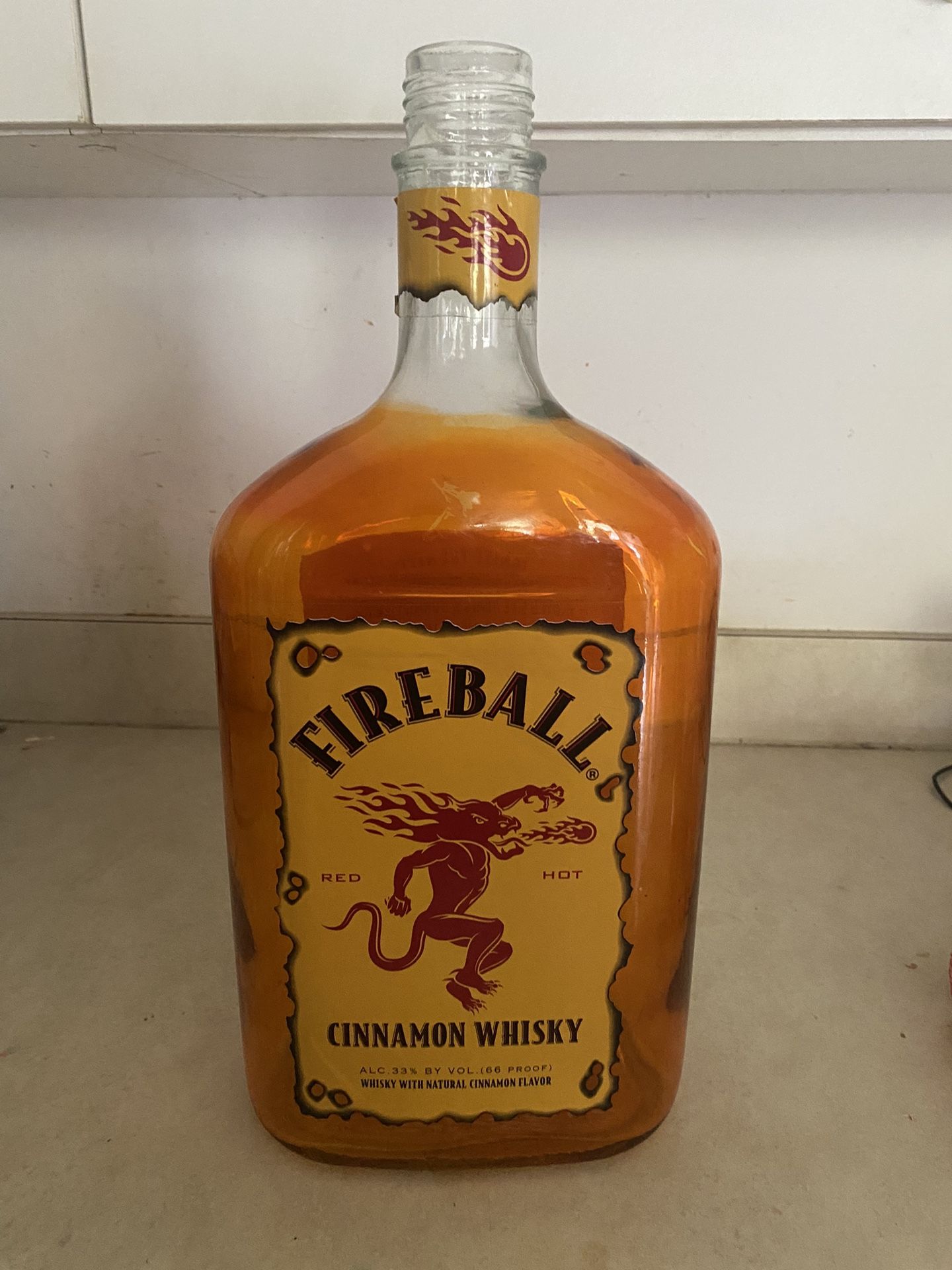 Large 18 Inch Fireball Empty Bottle
