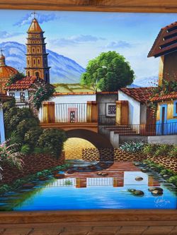 Old Mexico oil panted 3 D picture