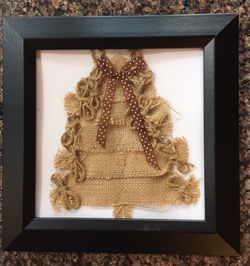 Burlap Christmas Tree framed