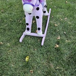 Purple Plush Rocking Horse With Gallop Sounds