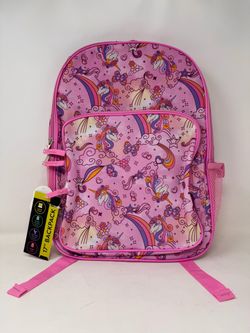 Day Dream Doodles Unicorn Rainbow Pink 17 Inch Backpack (Brand New)