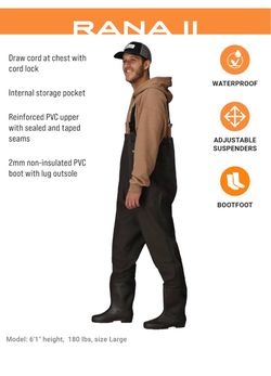 FROGG TOGGS Men's Rana II PVC Boot Foot Chest Wader