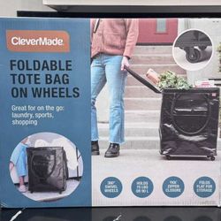 CleverMade foldable tote bag on wheels 