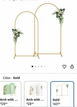 2 Pack Arch Backdrop Stand (7.2FT/6FT), Balloon Arch Stand Metal Background Arch Stand, Backdrop Arch Frame, Wedding Arch for Backdrop