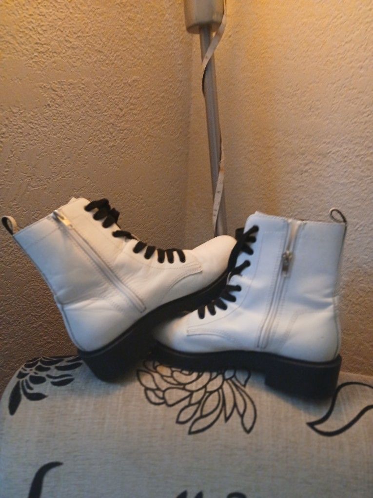 Checker Combat Boots