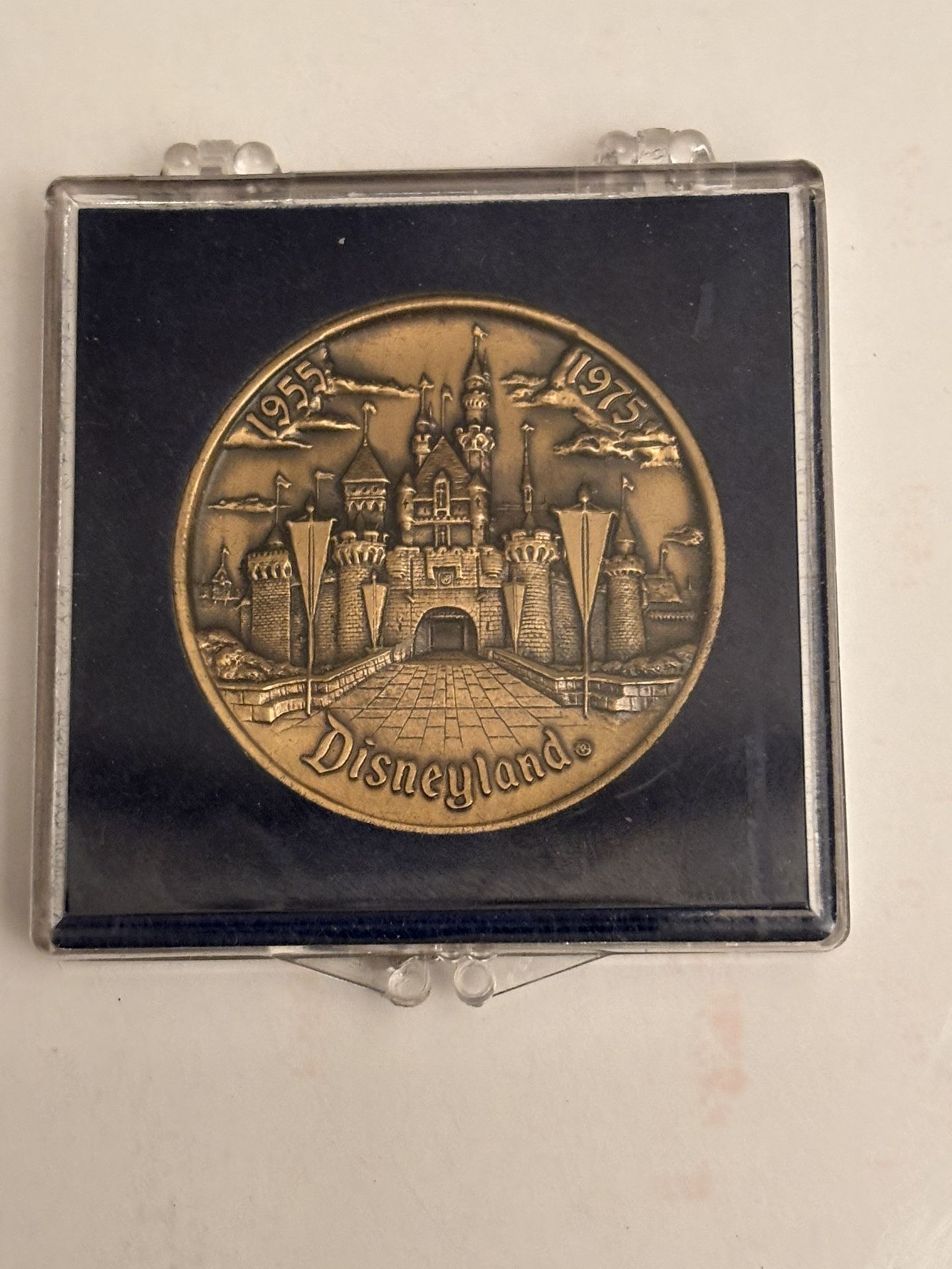 Disneyland 20th Anniversary Bronze-Finish Medallion - 1975 – Original Case